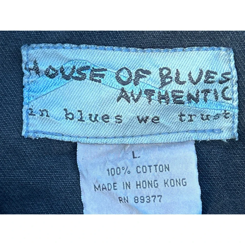 House‎ of Blues Sunset Strip Denim Jacket Mens Black Embroidered Size L